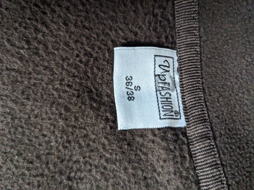 36/38 gruby brązowy polar na zamek