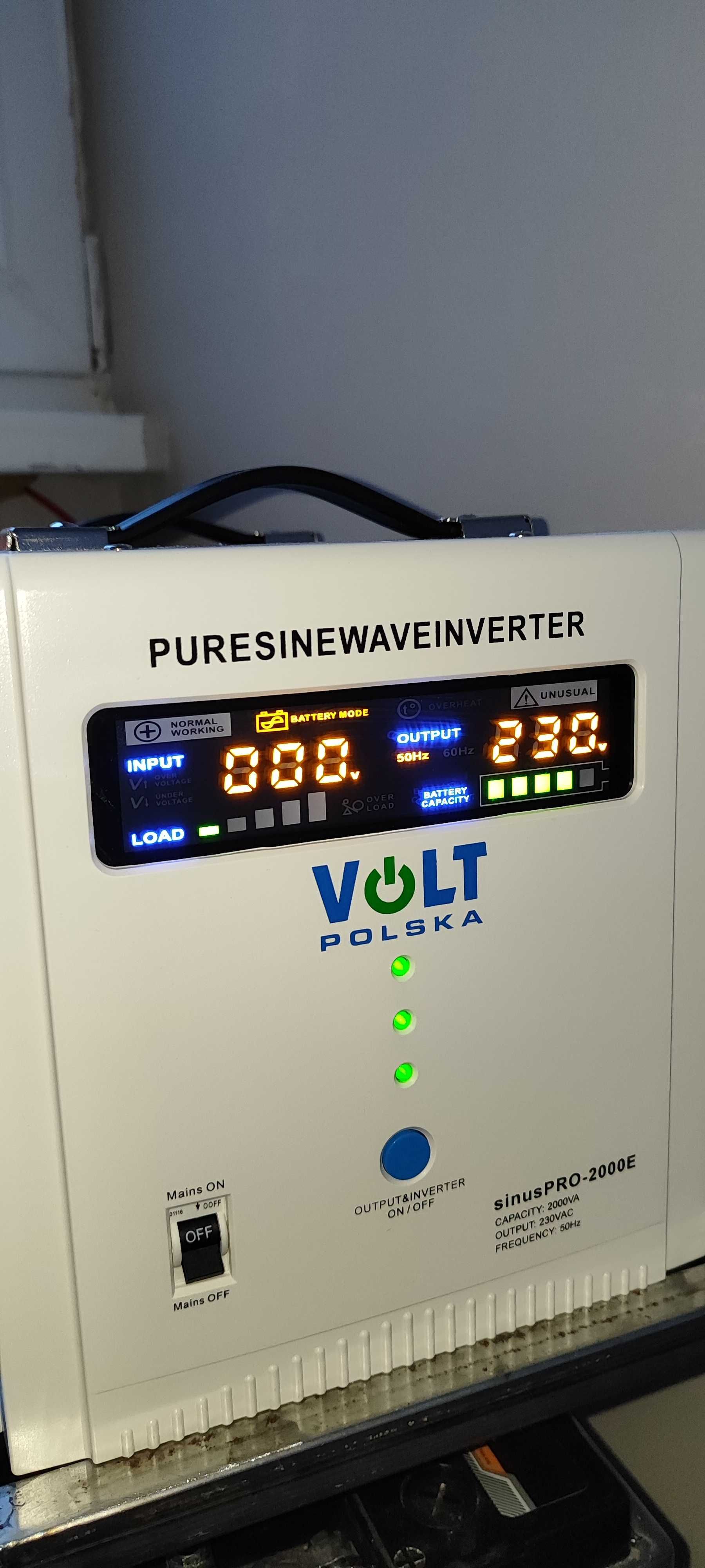 Інвертор Volt polska sinus pro 2000e +АКБ окремо 110ah
