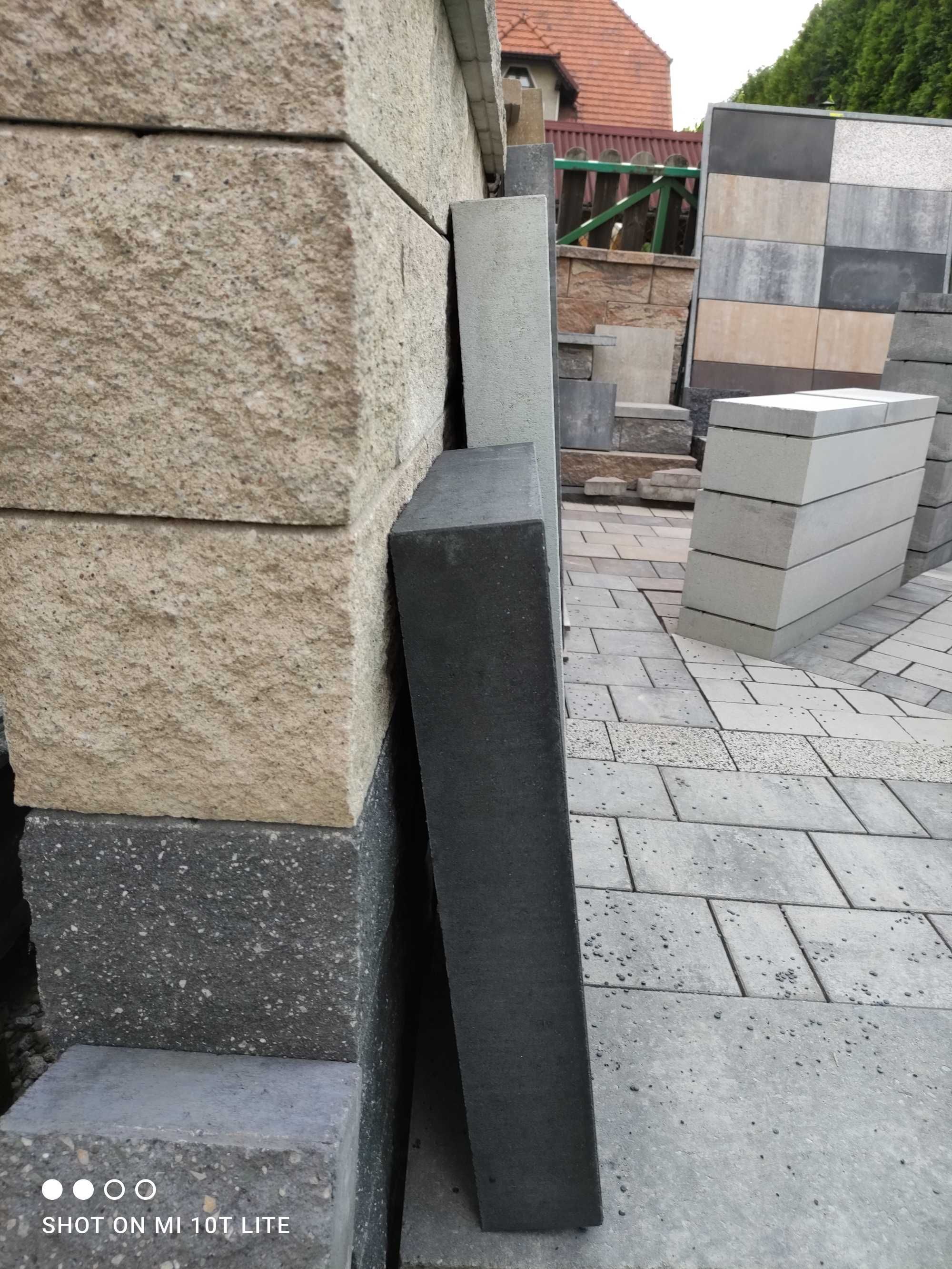 BLOK betonowy 10x45cm  h60-125 cm palisada mur kostka brukowa monolit