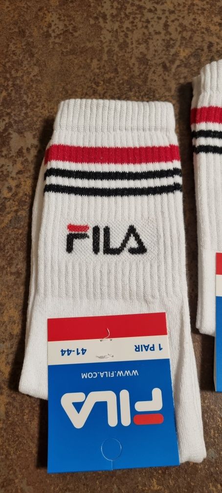 DŁUGI SKARPETKI FILA r. 41-44. Unisex. 3 pary.
