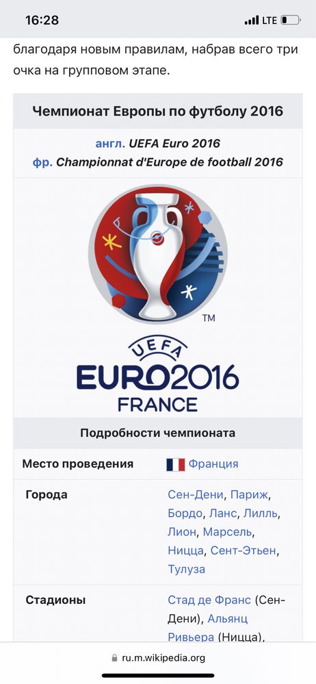 Футболка EURO 2016