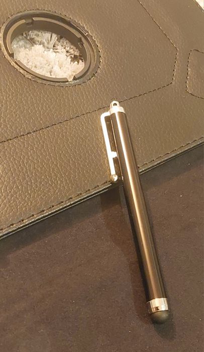 Capa + pen touch para tablet 7' a 8' rotativo 360 graus em couro