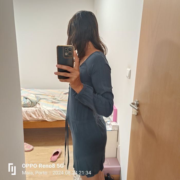 Vestido fresco manga comprida