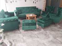RATY Chesterfield komplet zestaw wypoczynkowy sofa kanapa 3+2+1 USZAK
