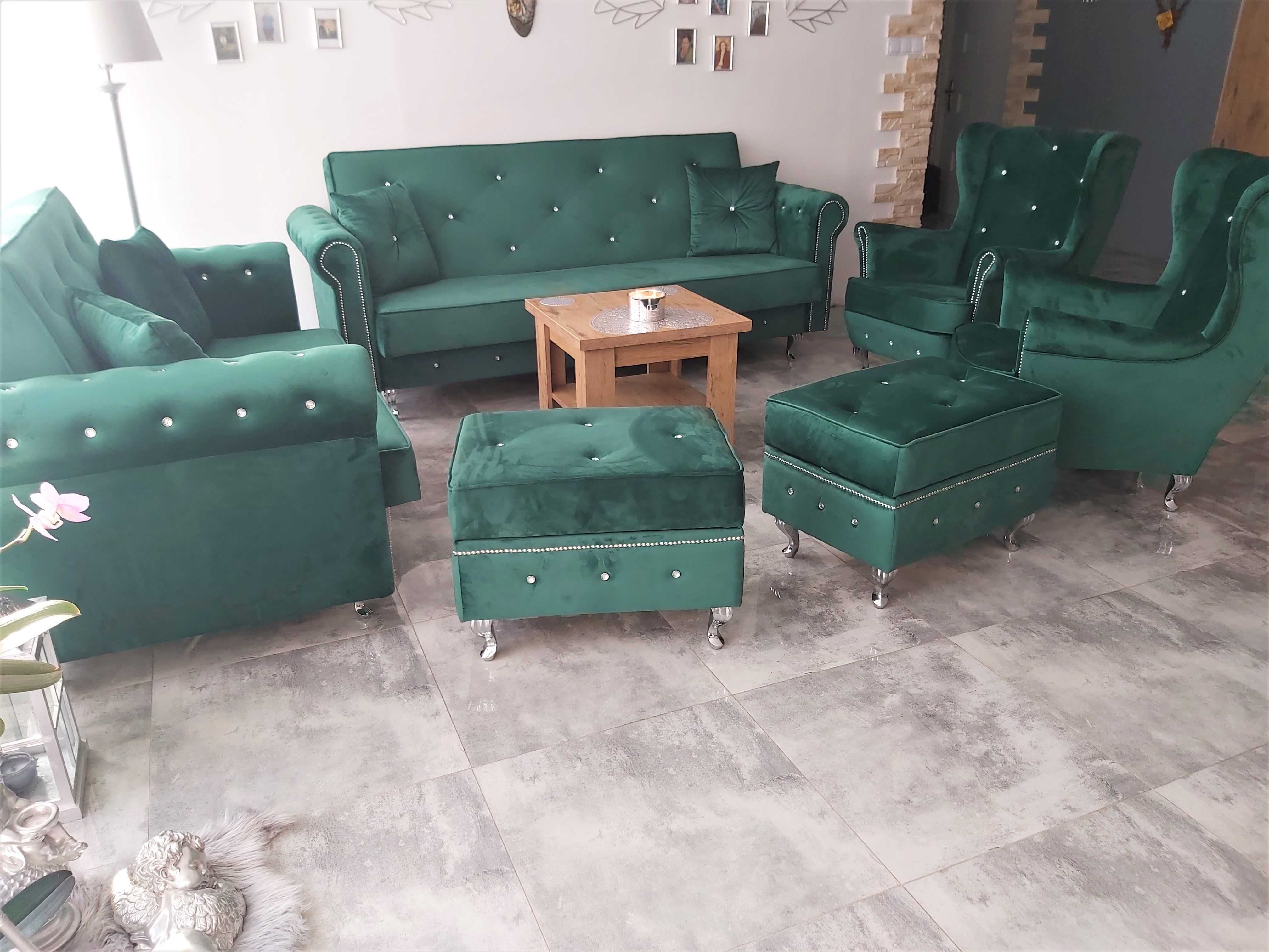 RATY Chesterfield komplet zestaw wypoczynkowy sofa kanapa 3+2+1 USZAK