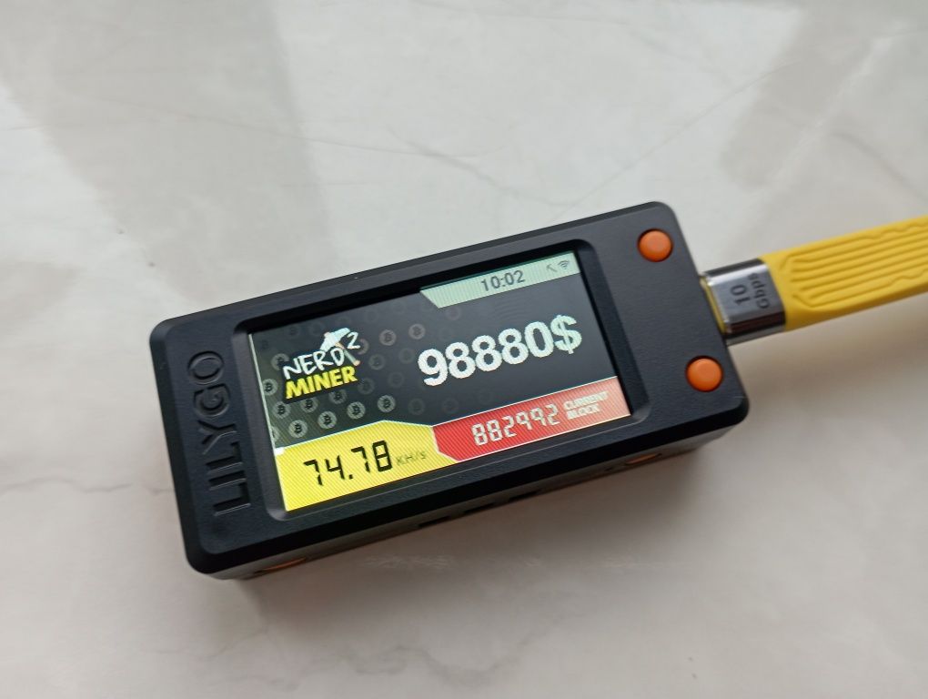NerdMiner V2 78kh/s – соло-майнер для видобутку біткоїнів