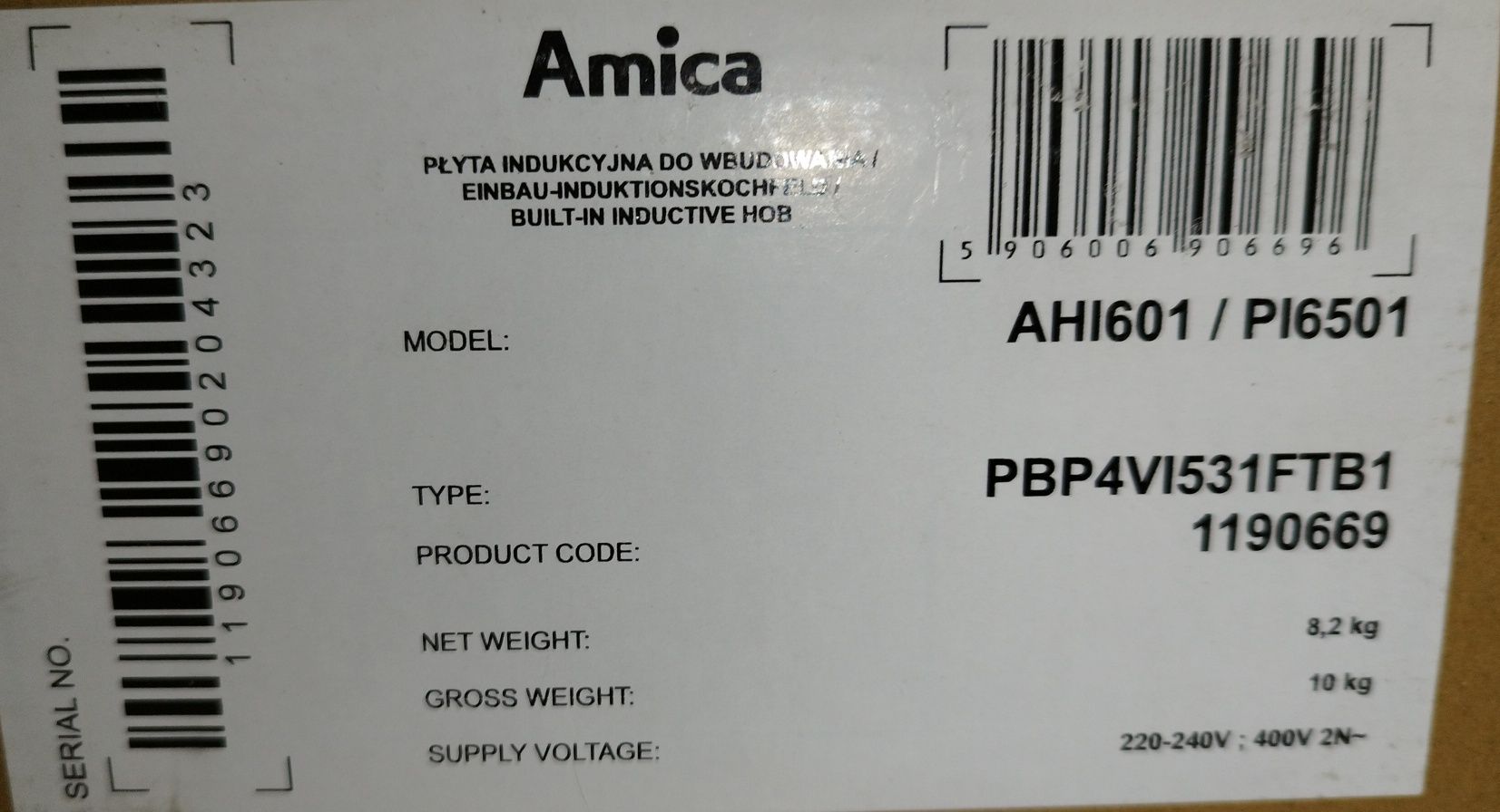 Płyta indukcyjna Amica PI6501