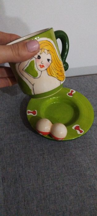 kubek na prezent dekoracja z talerzykiem walentynki