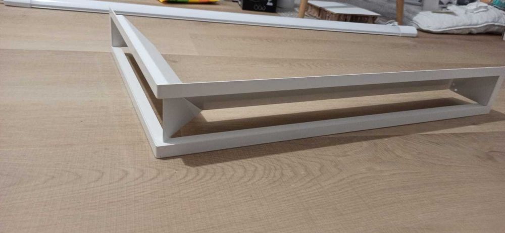 Kratka kominkowa kratki.pl narożna 600x400x90 1 SZT - WYLOTOWA BIAŁA