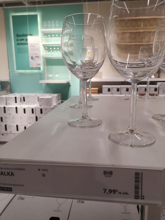 6 Copos de Vinho IKEA Metade do Preço