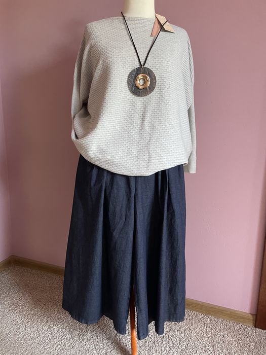 Dzianinowy dłuższy sweter Alessia Massimo szary 42/44/46/48