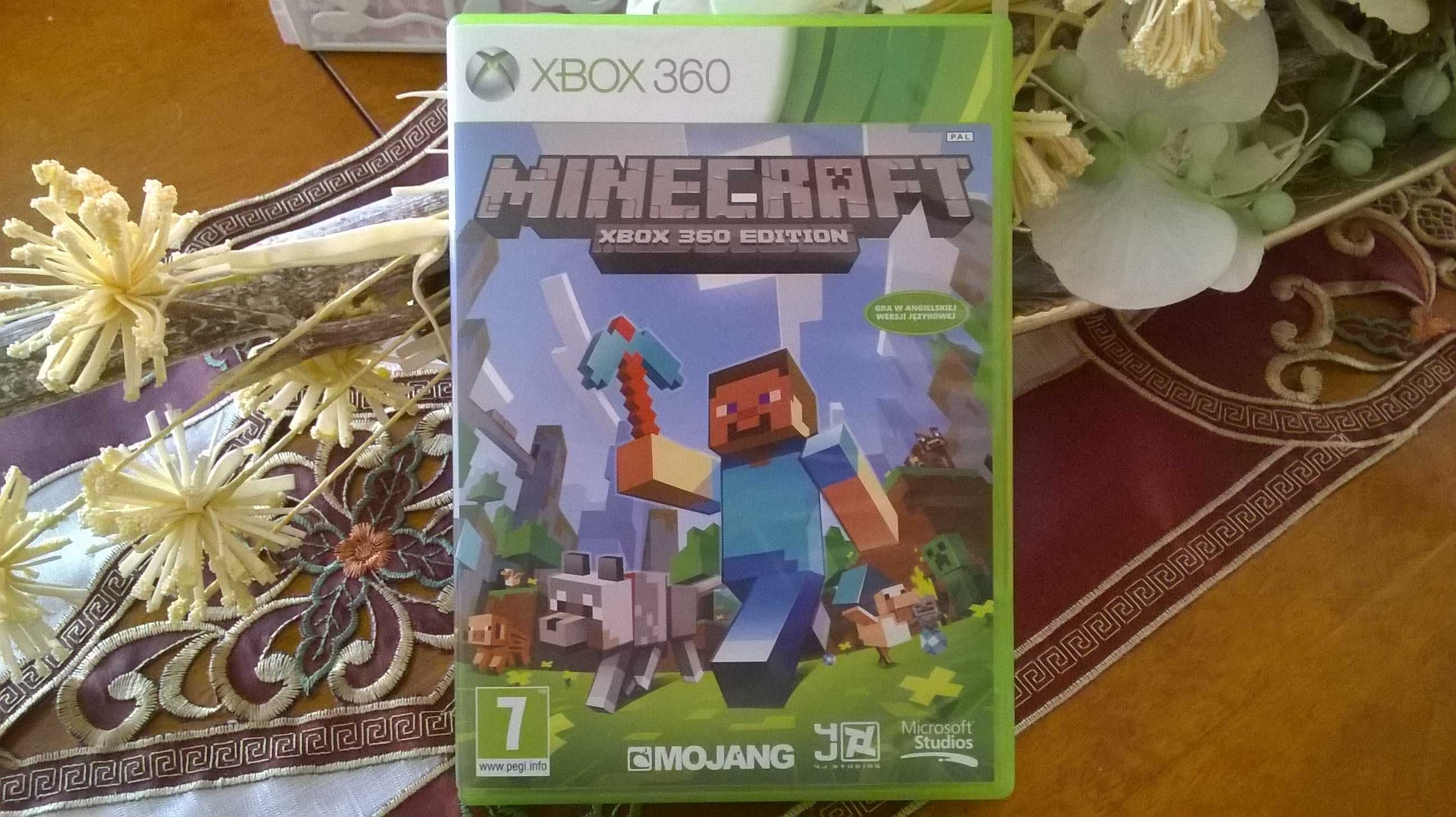 Gra Minecraft na konsolę Xbox 360. Wersja pudełkowa zawierająca płytę.