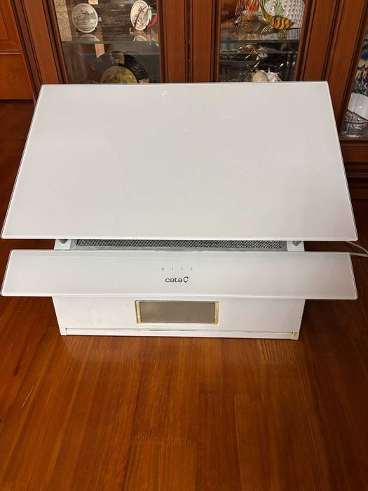 Витяжка кухонна, біла, Cato Dio 800 GWH, декоративна, похила, настінна