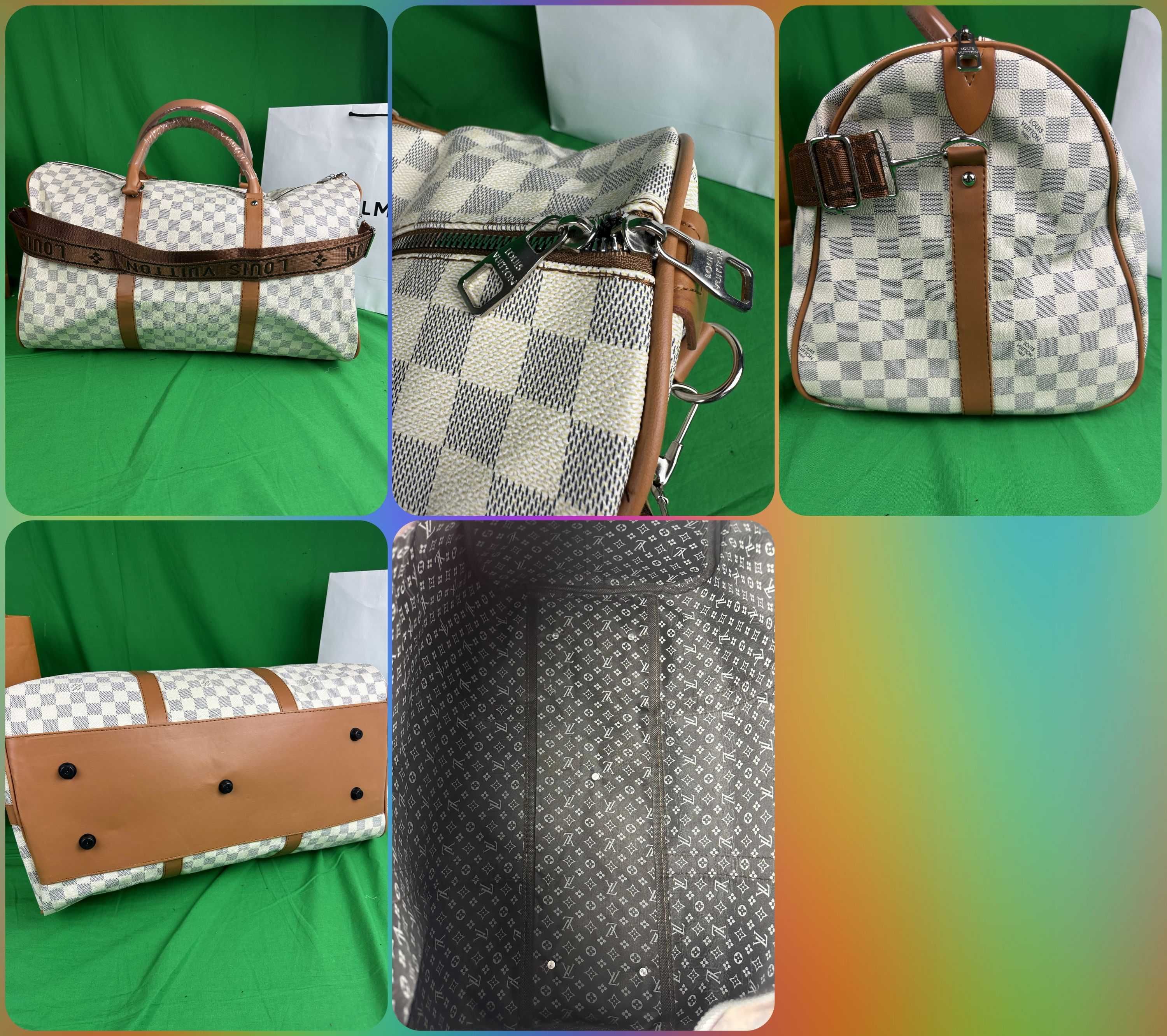 Torba podrozna silownia skórzana duza Louis Vuitton Premium LV kratka