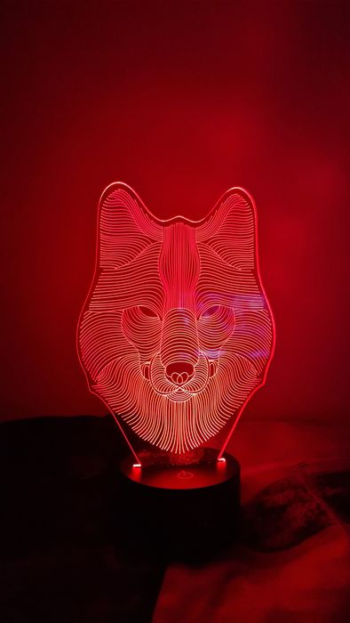 Lampka nocna wilk RGB USB
