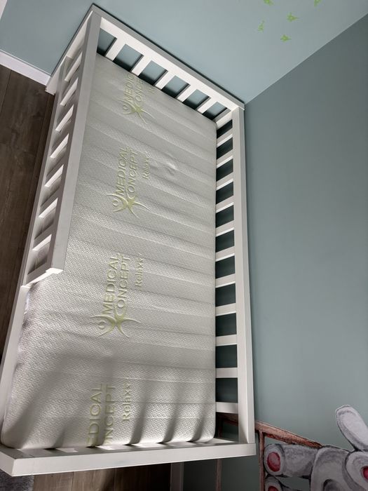 Łóżko dziecięce drewniane 80x160 z materacem