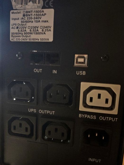ДБЖ Powercom BNT-1500AP

Кількість розеток - 5 шт
Діапазон вхідної нап