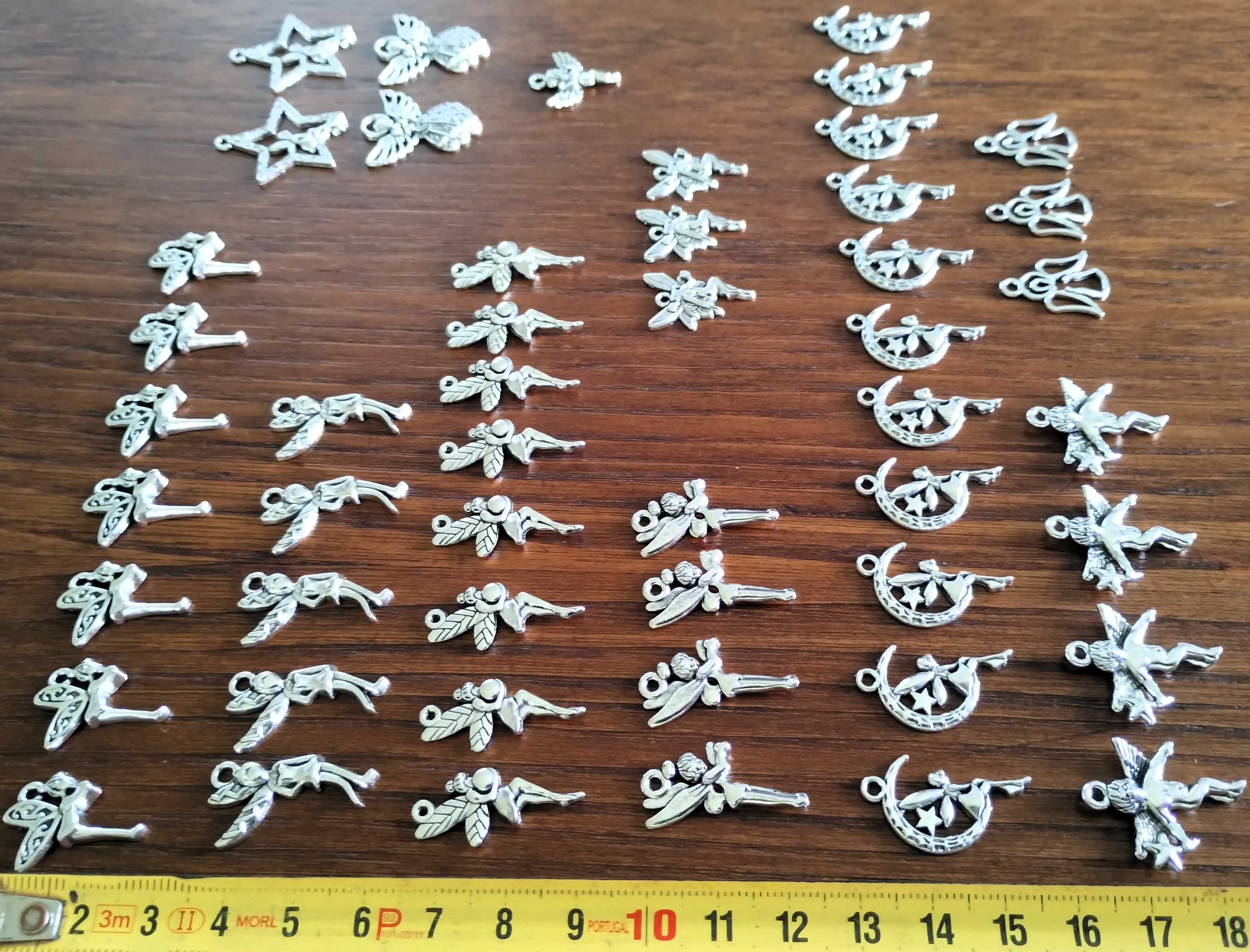 Conjunto 50 Pendentes Metal Pulseira Fio Brincos