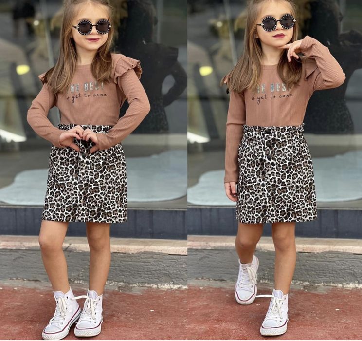 Komplet spódniczka panterka z bluzką