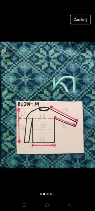Bluzka z długim rękawem termiczna Kari Traa M/38/10, 100% merino. Budż