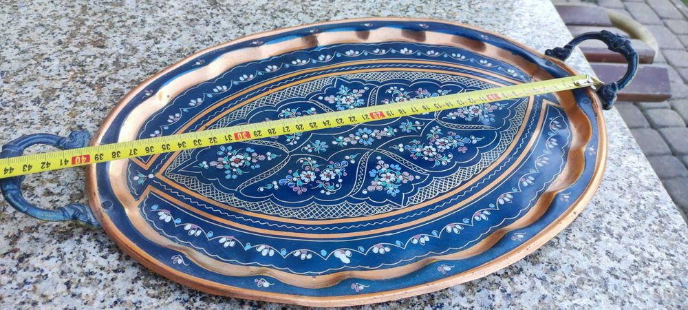 zabytkowa tacka kawowa turecka mosiężna