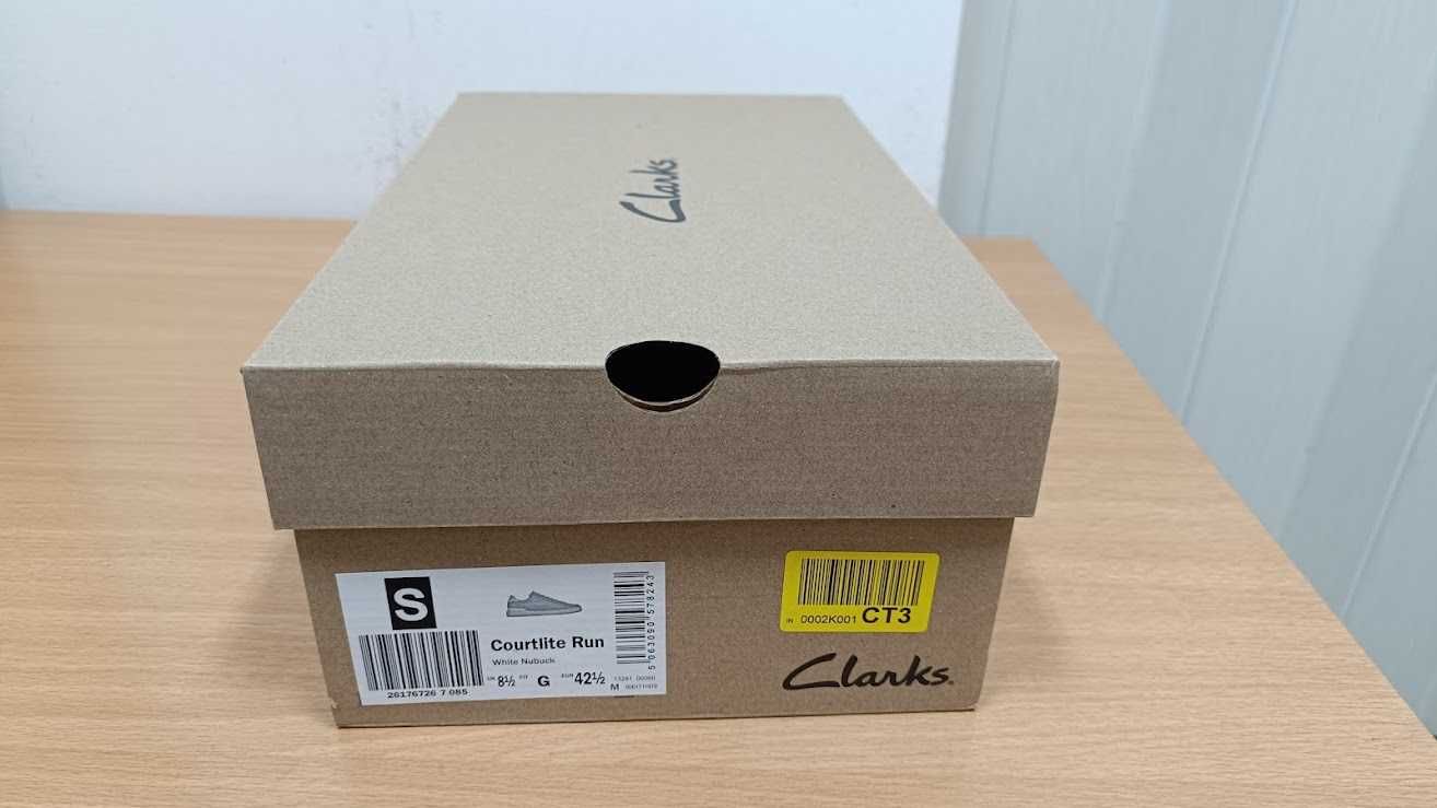 Clarks Sneakersy Courtlite Run Biały, rozmiar 42,5,  jak nowe