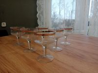 Szampanówki PRL Komplet kieliszków do szampana PRL