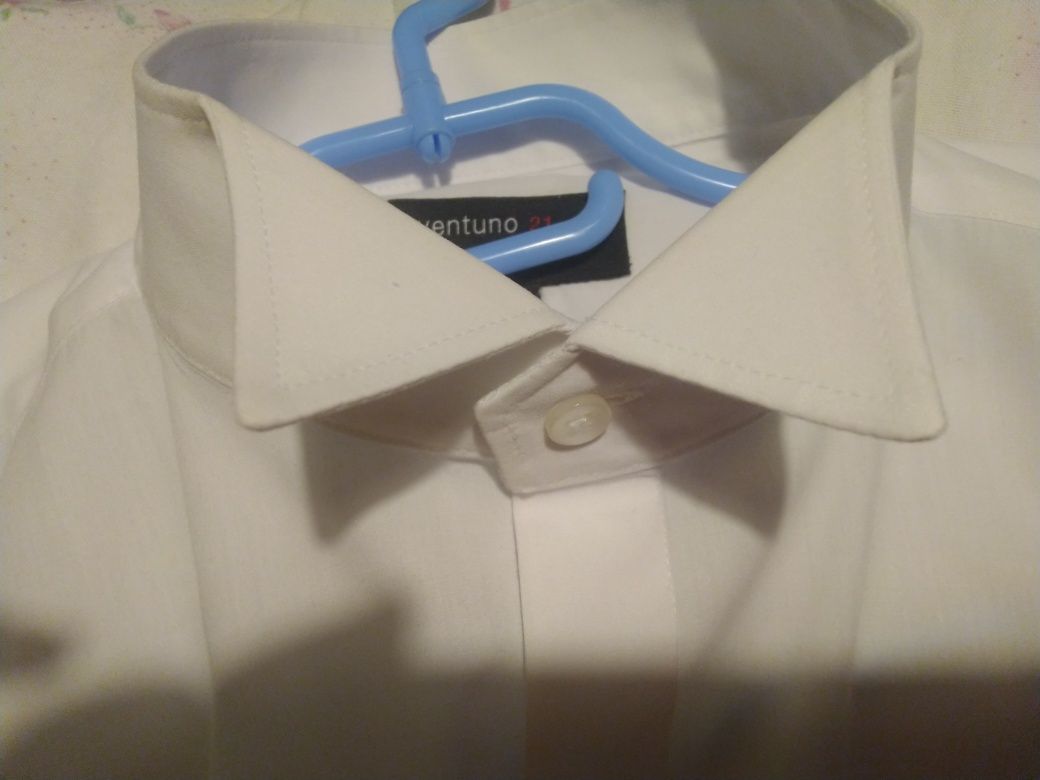 Белая мужская рубашка под бабочку, с длинным рукавом, размер М