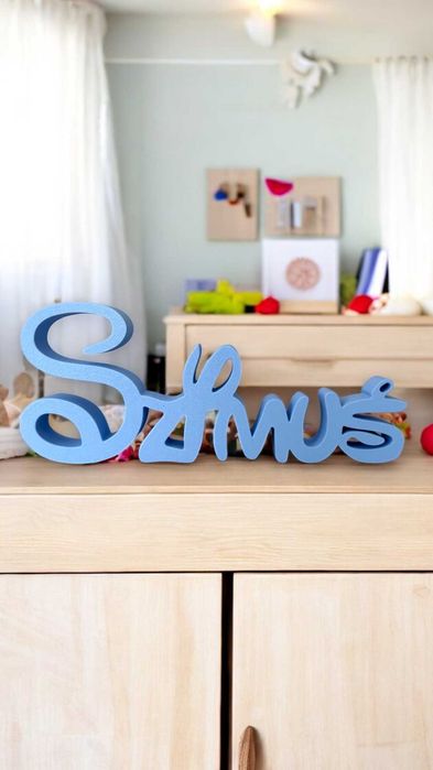 Szymuś - dekoracyjne imię na półkę w pokoju dziecka
