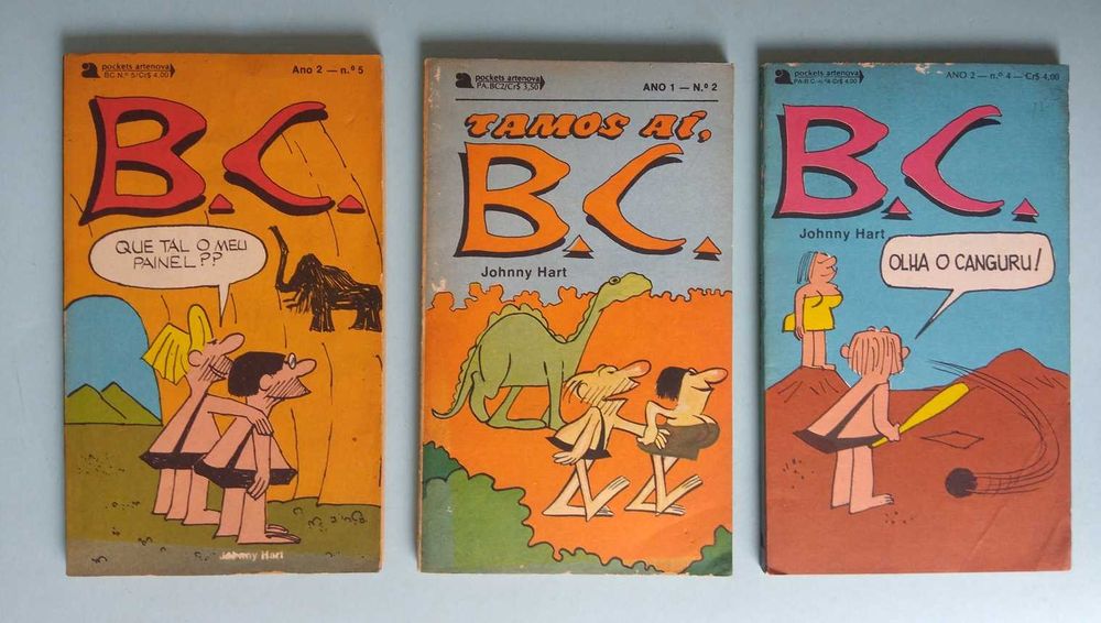 "B.C." - Clássico da BD humorística por Johnny Hart - 3 livros. (1972)