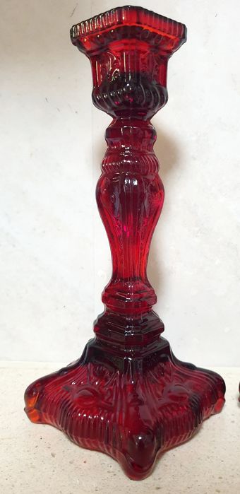 Fantásticos castiçais vintage em vidro prensado - IVIMA Marinha Grande