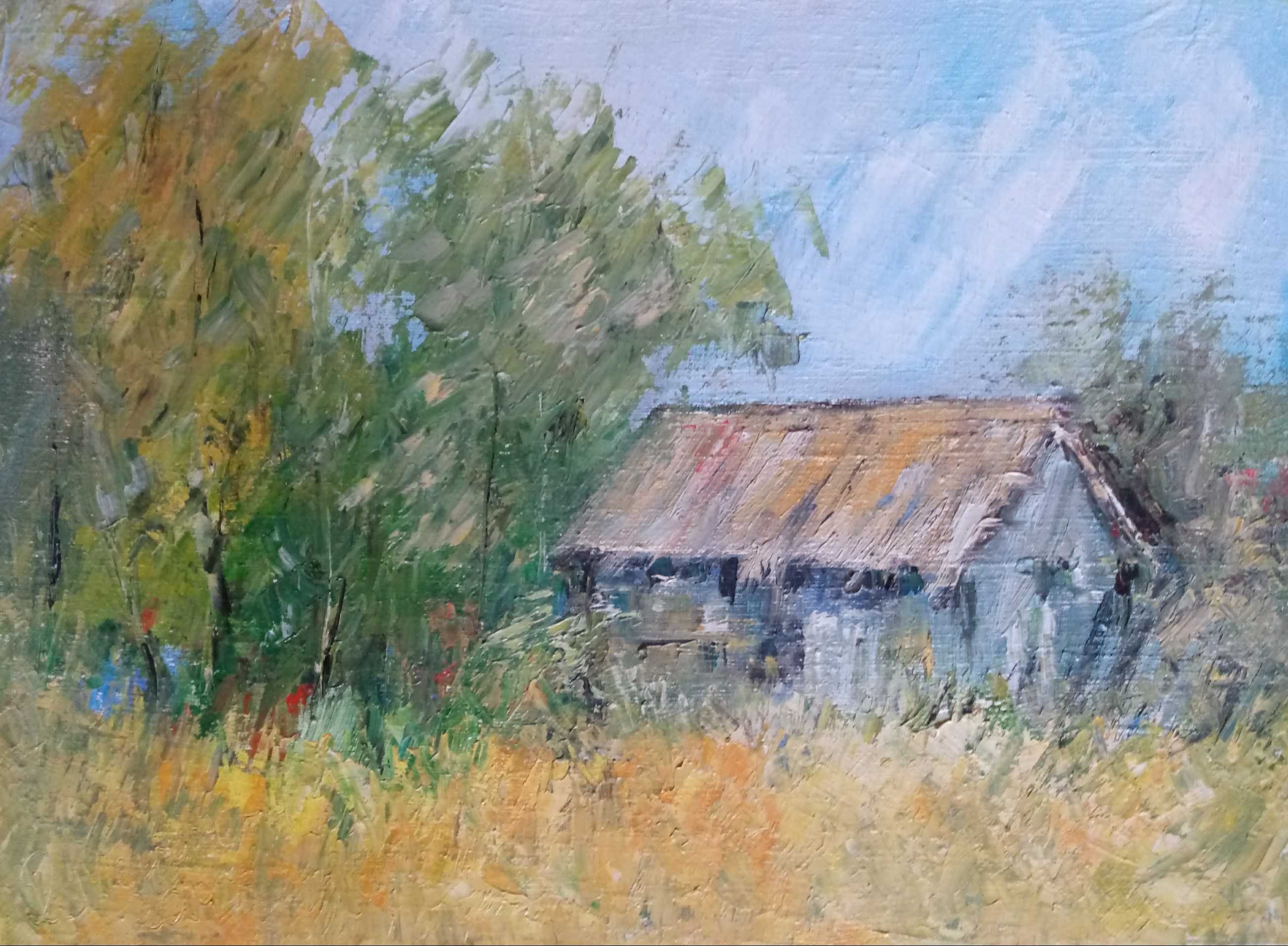 Obraz olejny Lato na wsi, 45x33 cm, autor: Rafał Niezgoda-Motkowski