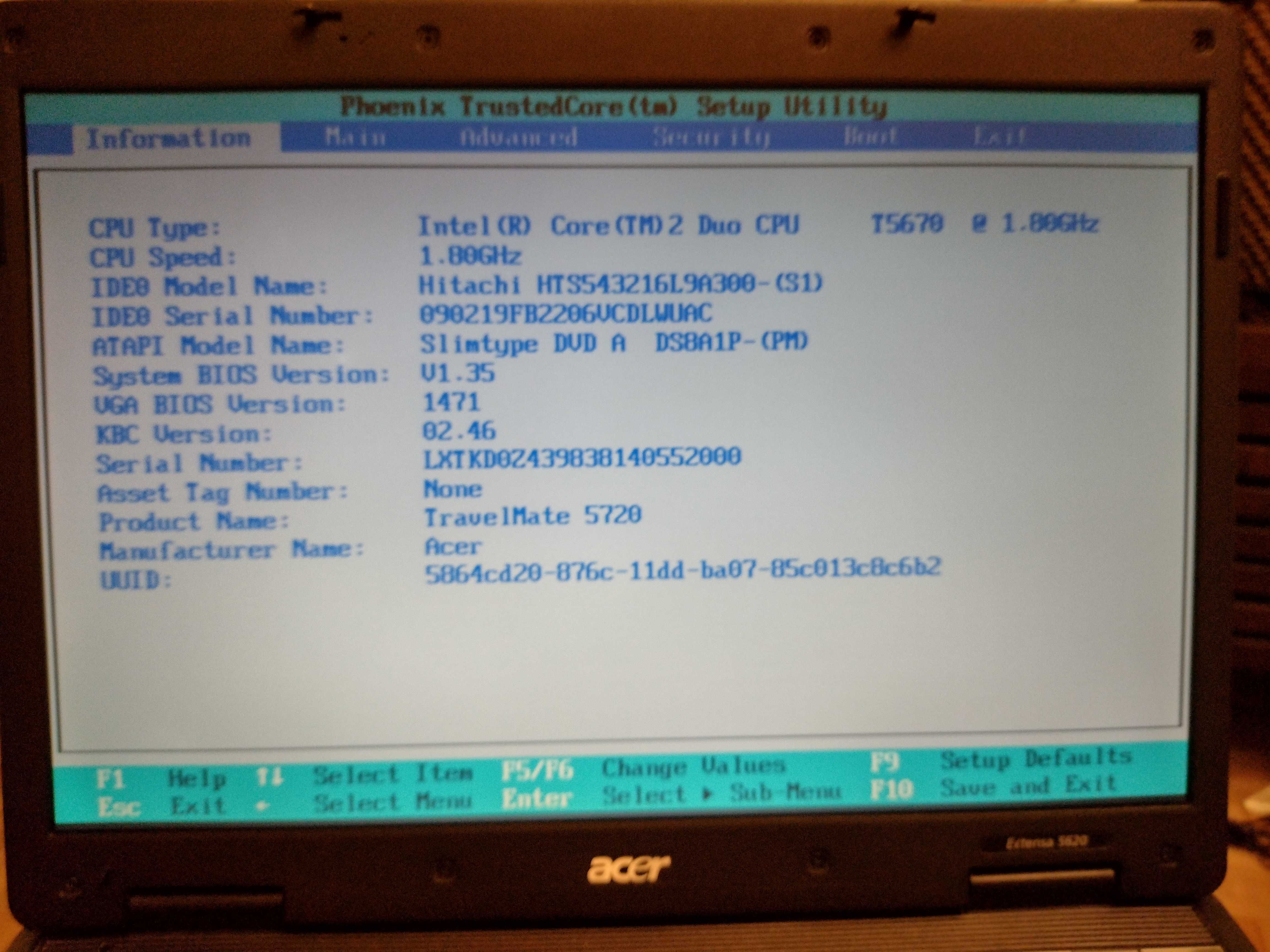 laptop Acer Extensa 5620