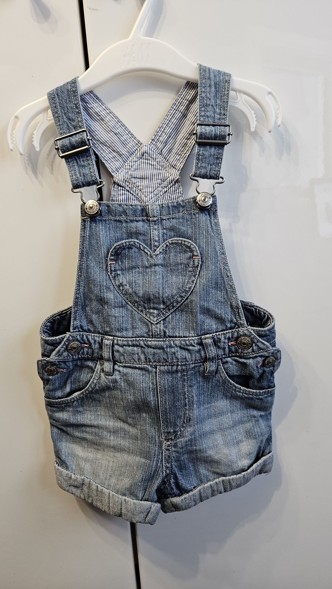 Ogrodniczki jeansowe H&M 74cm na lato lub na jesień-wiosnę do rajstop