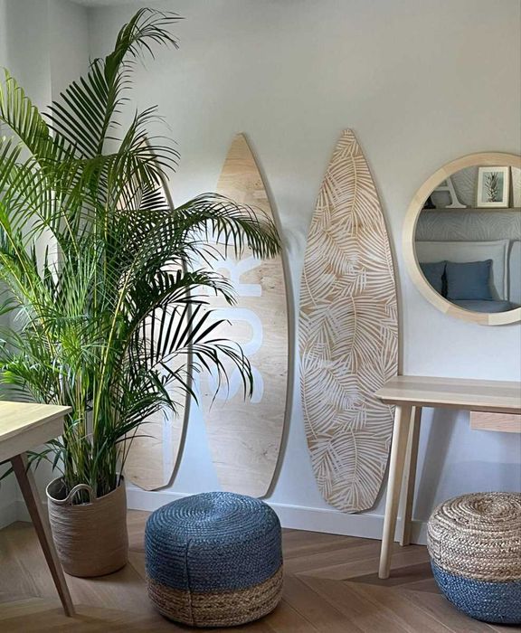 Stylowa Ozdobna Dekoracyjna Deska Surfingowa Surferska Drewniana Boho