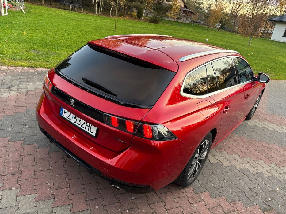 Peugeot 508 PHEV - 225KM Hybryda plug-in kombi. Piękny czerwony. 100% bezwypadek.