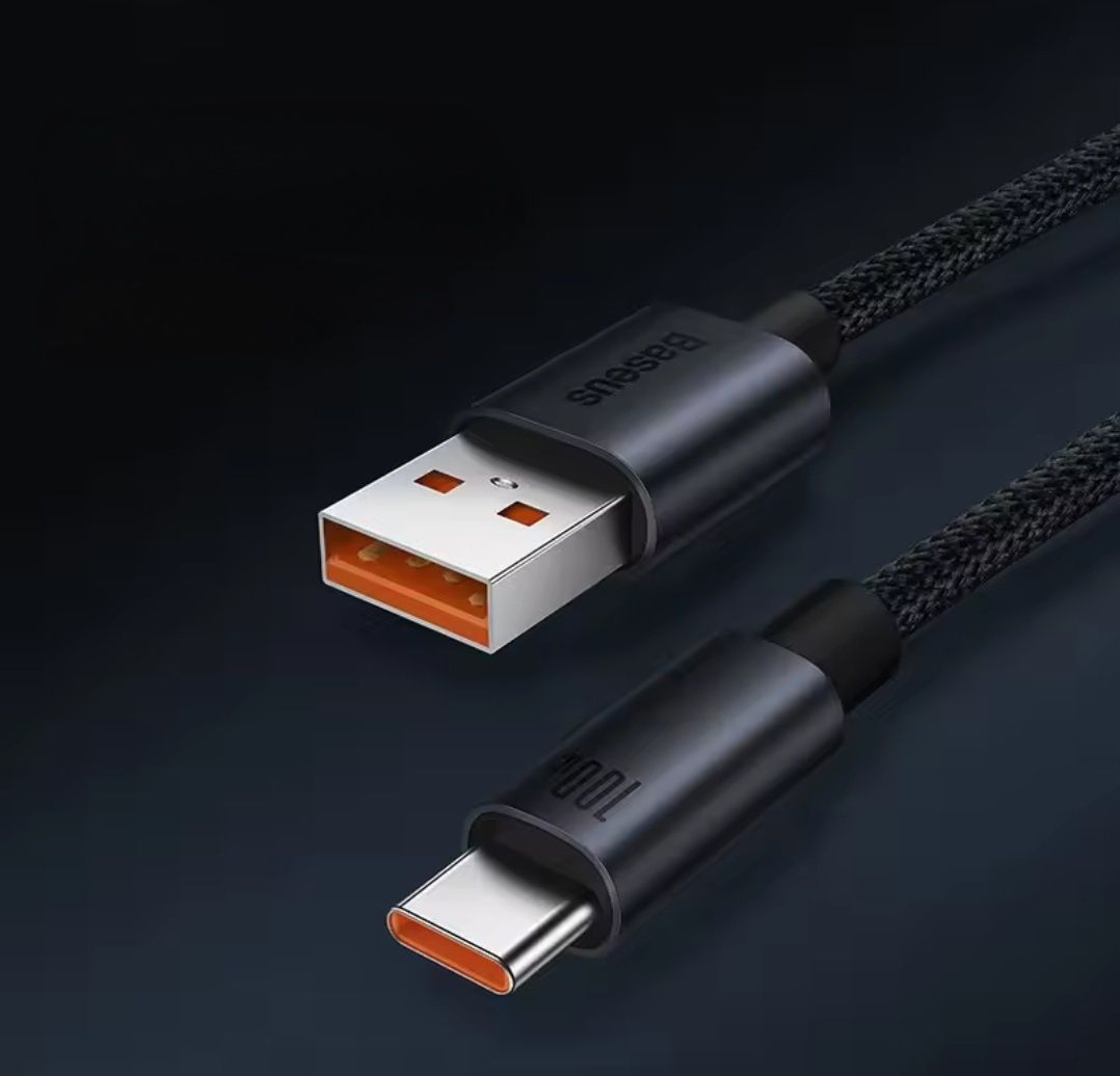 Baseus USB C 100W szybkie ładowanie Inteligentny kabel czarny