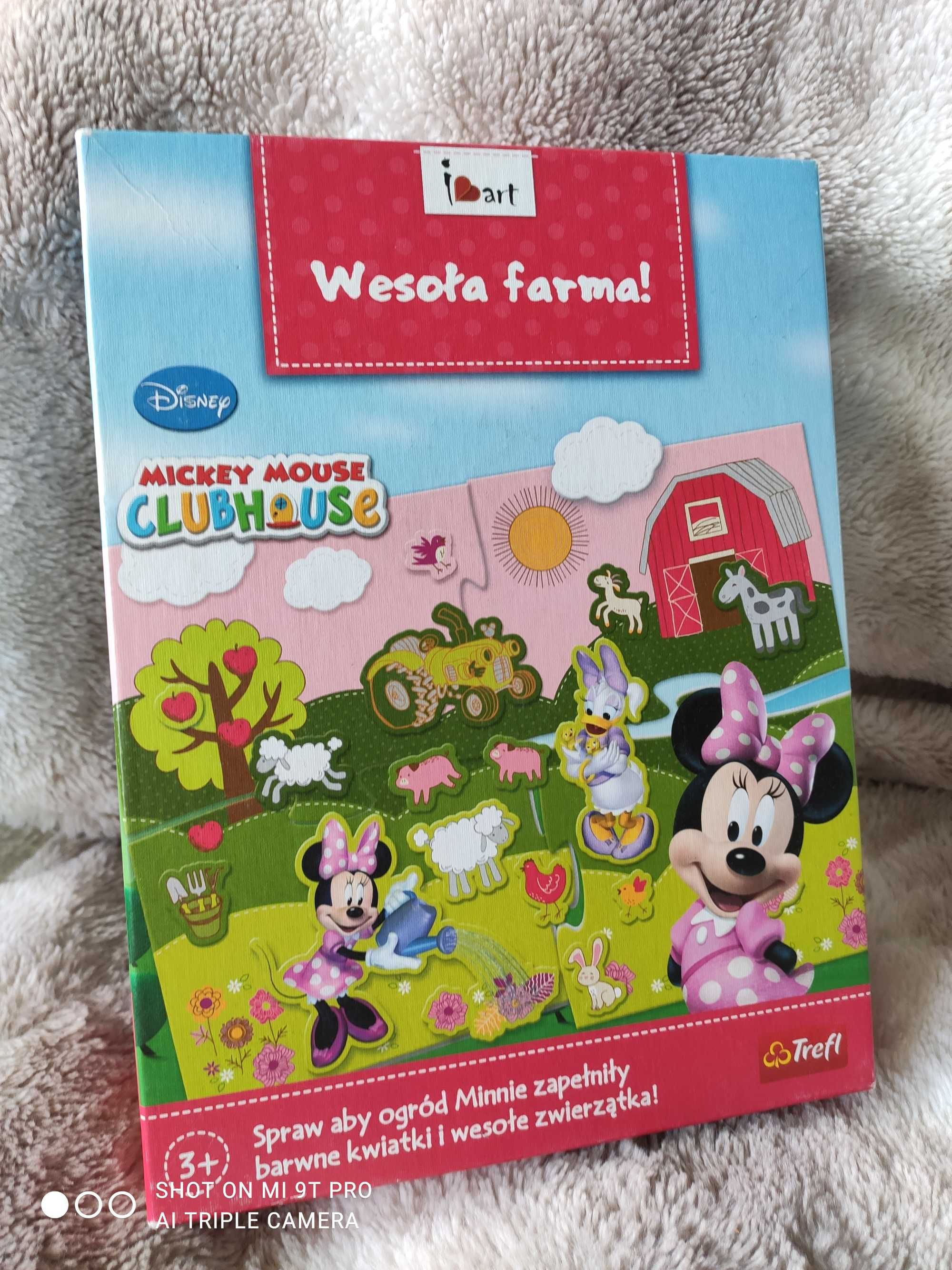 Zestaw Minnie Mouse, gra,wieszaczki książeczka,pamiętnik,karty do gry