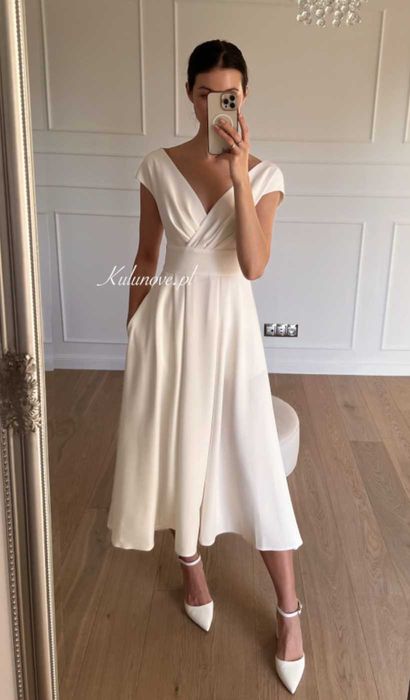 nowa sukienka ślubna ecru