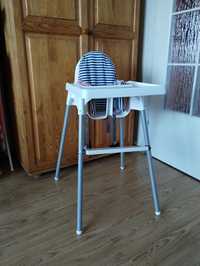 Krzesełko do karmienia IKEA antilop z podnóżkiem i poduszką