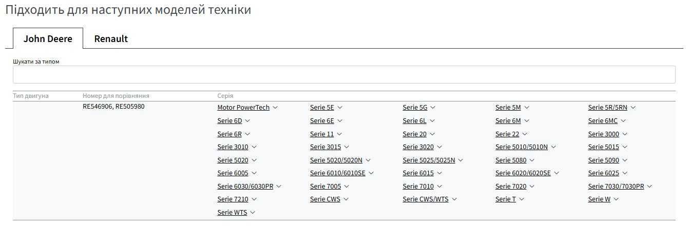 RE546906 Насос водяний для John Deere, Claas, Renault, JCB