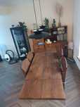 Stół dębowy szczotkowany LOFT + 4 dębowe krzesła