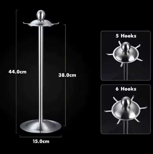 Uchwyt na przybory kuchenne ze stali nierdzewne z 6 haczykami