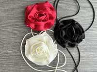 Квітка-троянда на шнурок,на резинці для волосся