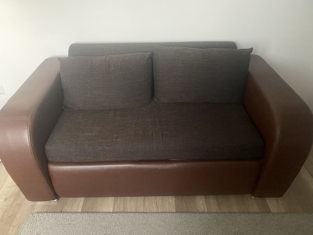 Łóżko z funkcją spania rozkładane eko skóra