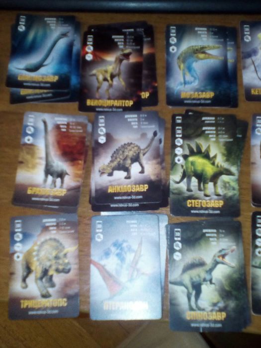 Карточки динозаври 3 d Новус