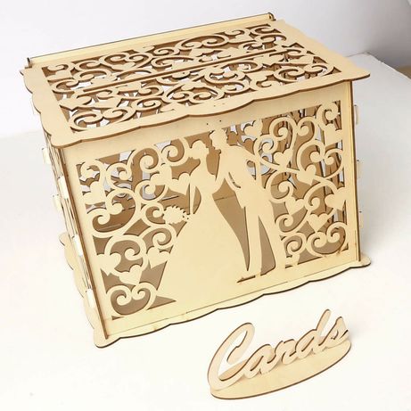 Pudełko na koperty ślubne drewniane 30 CM