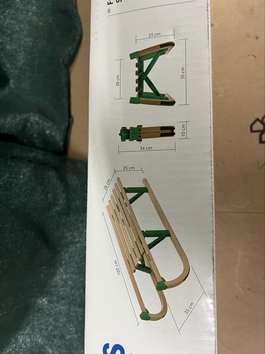 Sanki składane drewniane