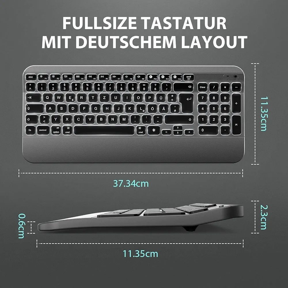 seenda Klawiatura Bluetooth z podświetleniem do komputerów Mac,gwerty