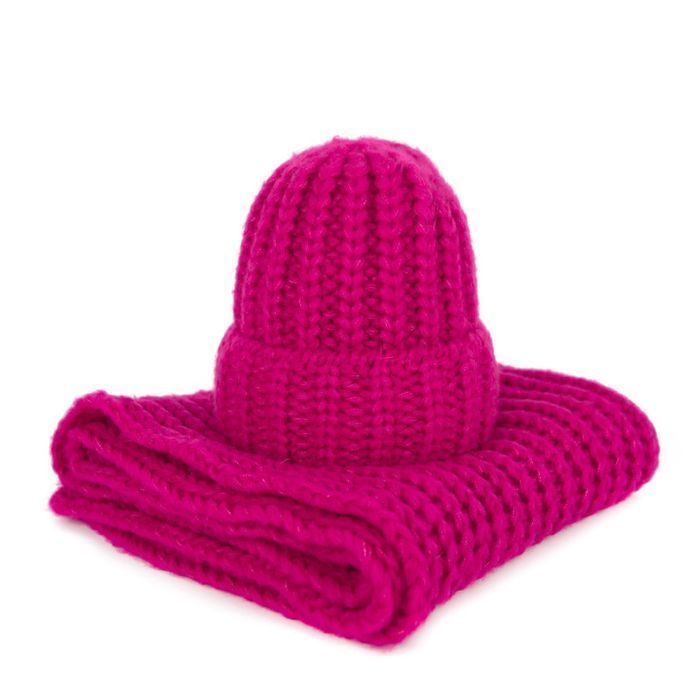 Polski komplet zimowy Cuddly fuksja